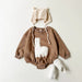 Bodysuit Romper met Lama print – Baby, Beige/Bruin, Katoen, Maat 0-1,5 Jaar-More For Mini