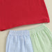 Schooltrain Zomerset Jongens | Rood T-shirt met Treinprint & Gestreepte Short | Katoen & Polyester | 2–6 Jaar | Zomerspeelkleding More For Mini