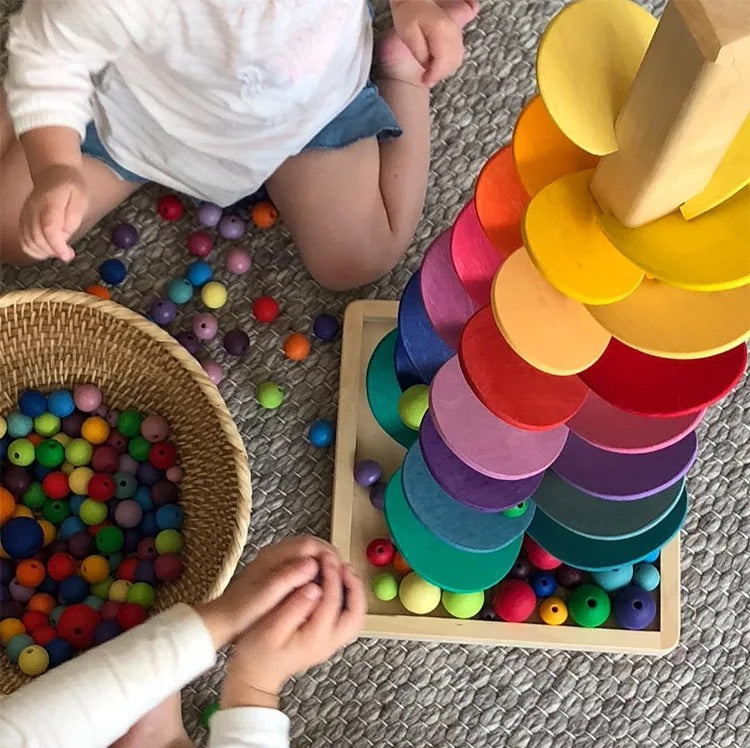 Trä Musikträd med Kulor – Pedagogisk Kulbana Leksak för Barn | MelodySprout 71 cm More For Mini