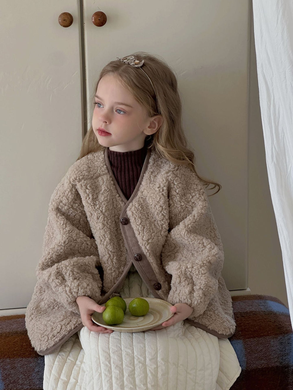 Teddyjacka – Noa Teddy Västdesign Flickor, Beige, Bomull, Storlek 2–7 år More For Mini