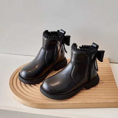 Enkellaars – Nilla Meisjes, Bruin/Zwart, Leer, Maat 23-26-More For Mini