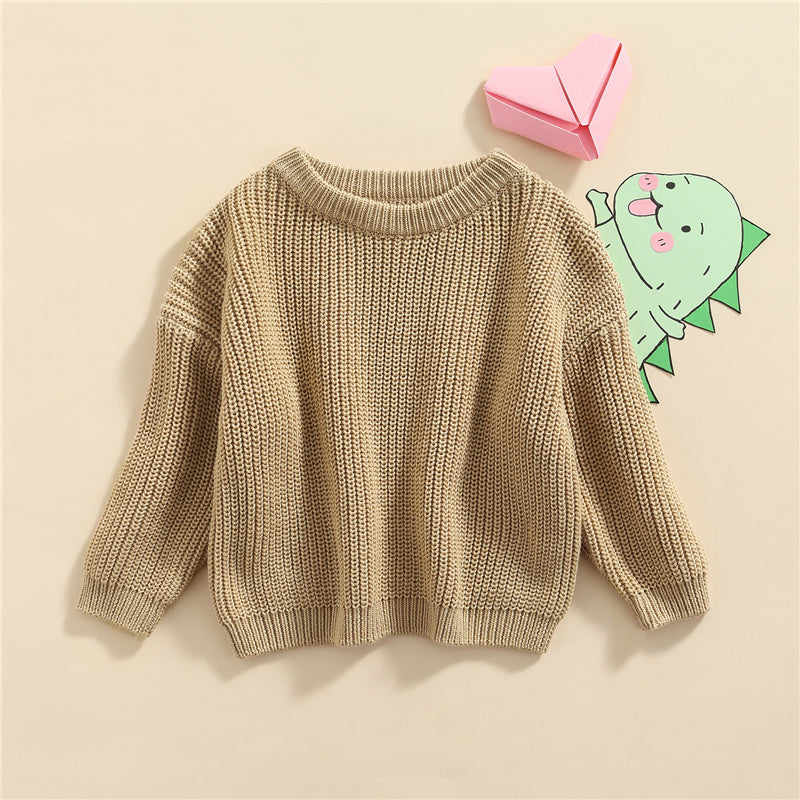 Gebreide Trui - Amba Unisex, Wit/Zwart/Blauw/Roze/Groen/Grijs/Bruin, Katoen, Maat 0-6 jaar-More For Mini