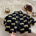Fleece Vest met Berenmotief – Beren Unisex, Zwart/Groen, Maat 1-6 jaar-More For Mini