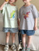 T-shirt med Dinosaurieprint – Baby, Småbarn, Förskolebarn, Grön/Grå/Beige/Rosa, Bomull, Storlek 0–8 år More For Mini