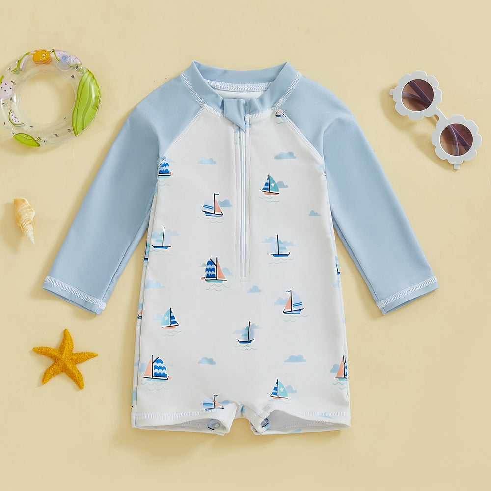 TurtlySafe Zwemromper Baby & Peuter | Lange Mouwen | UV-Bescherming | Schildpad, Palm of Boot Print | 3m-3jr More For Mini