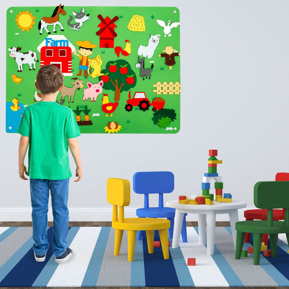 Interaktivt Djurbord – Djurpark eller Bondgård, Pedagogiskt Leksak, Kreativt & Återanvändbart, Från 1 År More For Mini