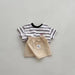 Mini Energy Baby T-shirt – Randig bomullströja med texttryck | Unisex | Storlek 0–3 år More For Mini