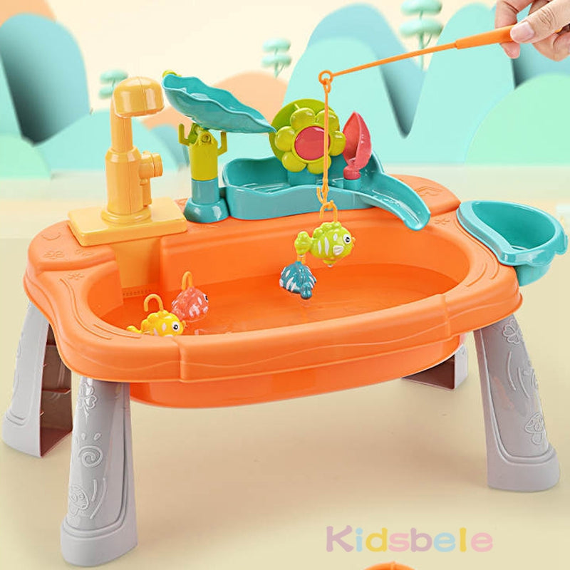 SplashSink 2-i-1 Leksakshandfat & Fiskelek med Strömmande Vatten | Interaktiv Vattenleksak (2–6 År) More For Mini