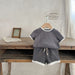Unisex Baby Sommarset – 2-delat Ribbat Bomull T-shirt & Shorts | Nilo & Nox (0–3 år) More For Mini