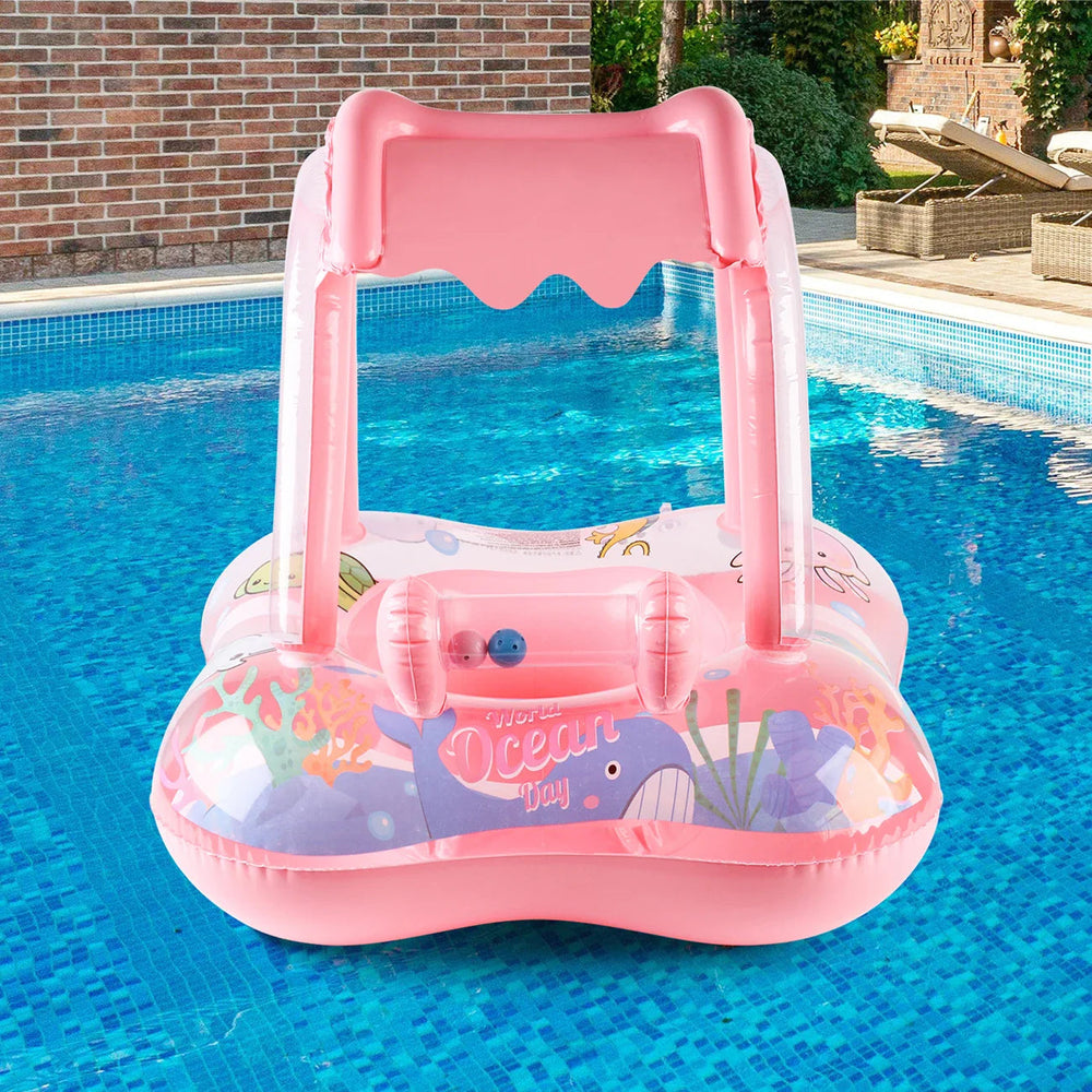 Baby Simring med Baldakin – Uppblåsbar Float med Soltak More For Mini