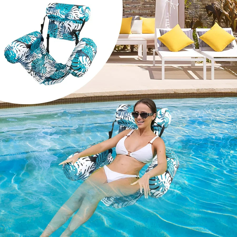 Uppblåsbar Flytande Badstol – Pool Lounge Chair för Pool & Strand Lilla Lycka