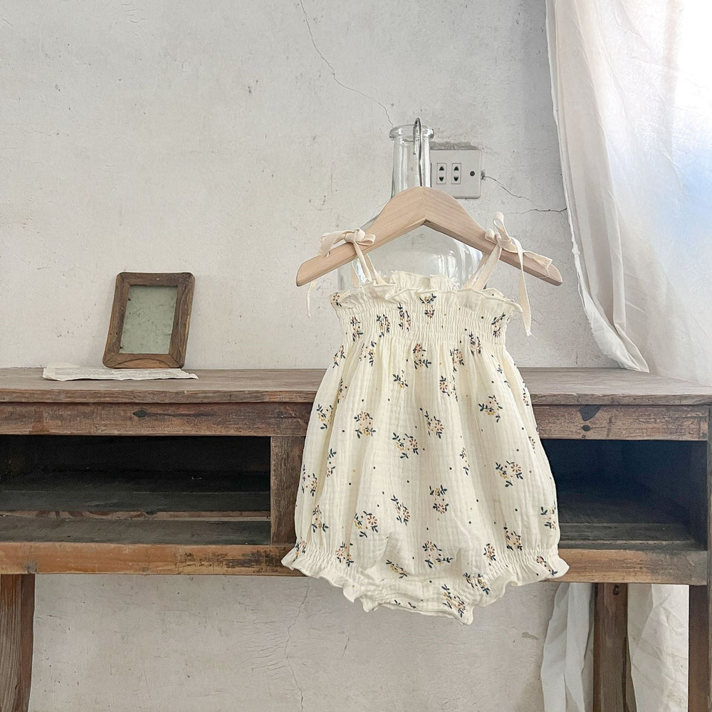 LittleBloom Babyset 0–3 år | Musselin Sommaroutfit för Flicka | Blommigt Mönster | Klänning, Body, Set eller Topp & Byxa More For Mini
