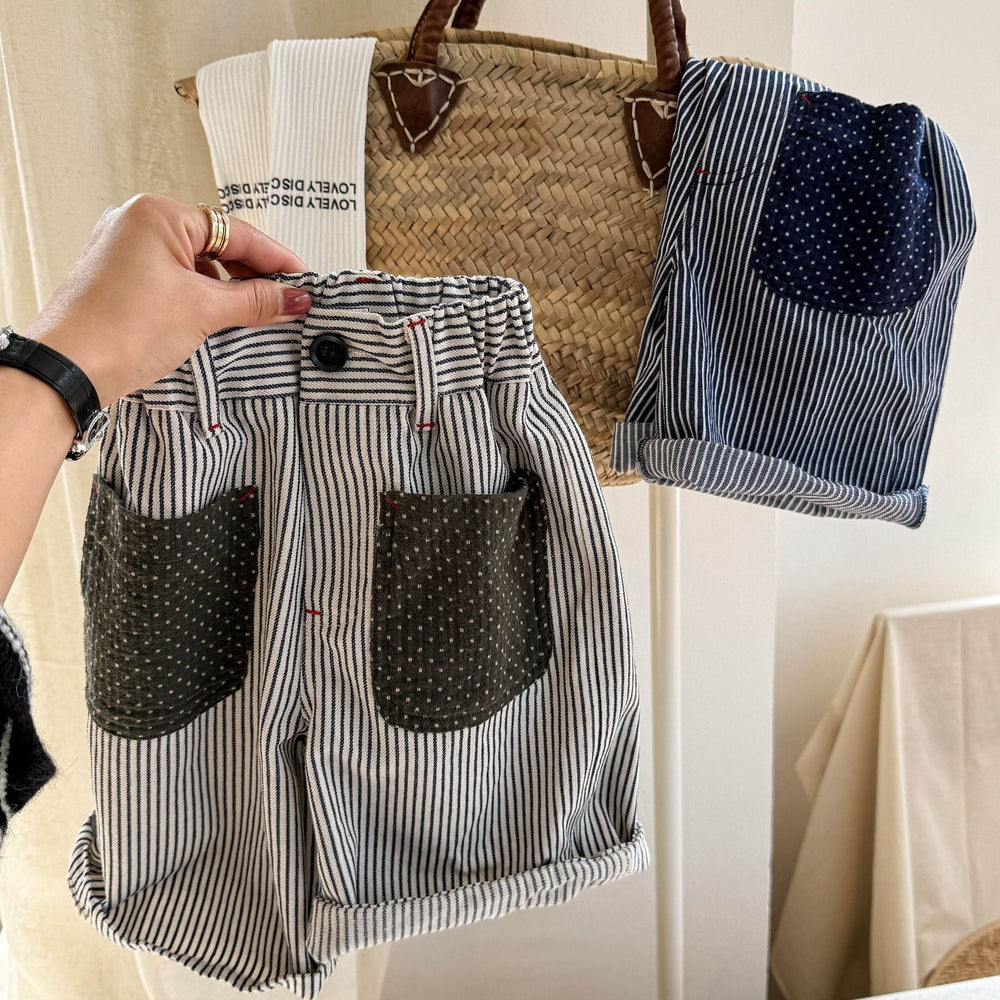 Norin Barnbyxor med Ränder – Unisex Sommarbyxor i Bomull (0–6 År) – Bekväm Passform & Unik Design More For Mini