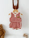 Randigt sommarset med linne och shorts med björn – Baby Småbarn, Brun/Svart/Röd/Grå, Storlek 0–3 år More For Mini