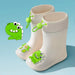 Regenlaarzen met Cartoons - Unisex, Beige/Wit/Roze Rubber, Maat 14-17-More For Mini
