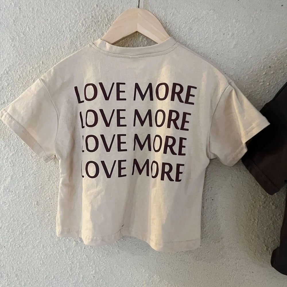 Oversized T-shirt – CozyLove Unisex, Grå/Beige, Bomull, Storlek 0–8 år More For Mini