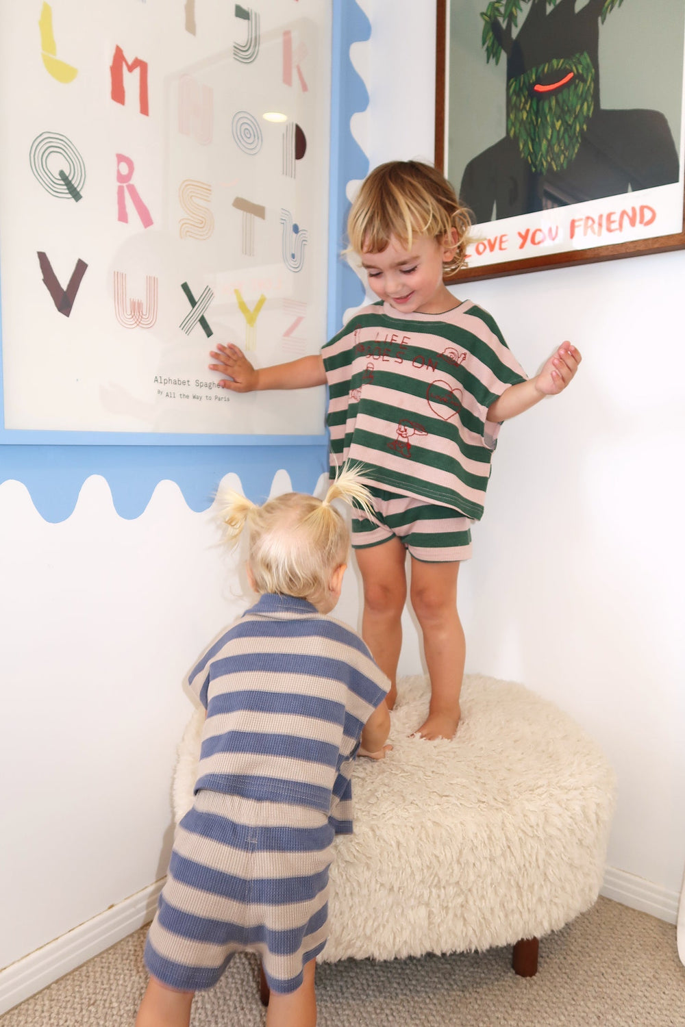 Ribb Sommarset – Little Waves Unisex, Blå/Grön, Bomull, 0–6 år More For Mini