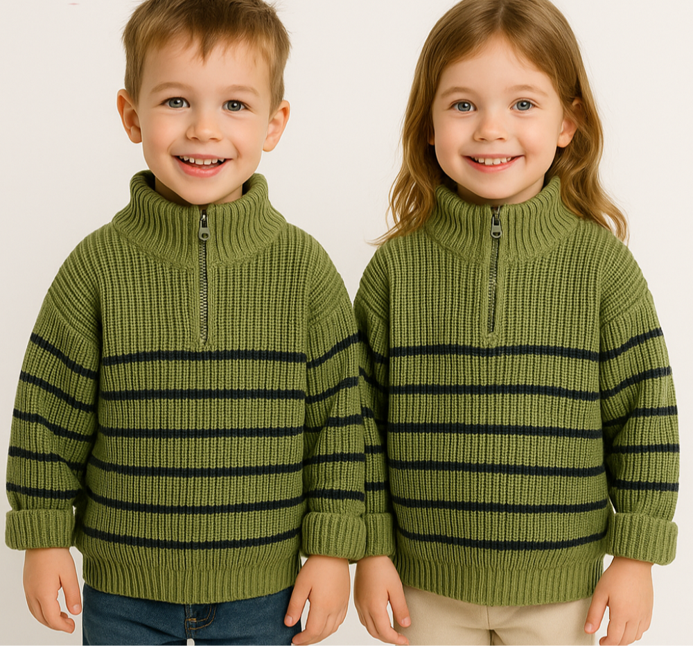 EasyZip Barntröja – Bekväm unisextröja med dragkedja | Barn 0–6 år More For Mini