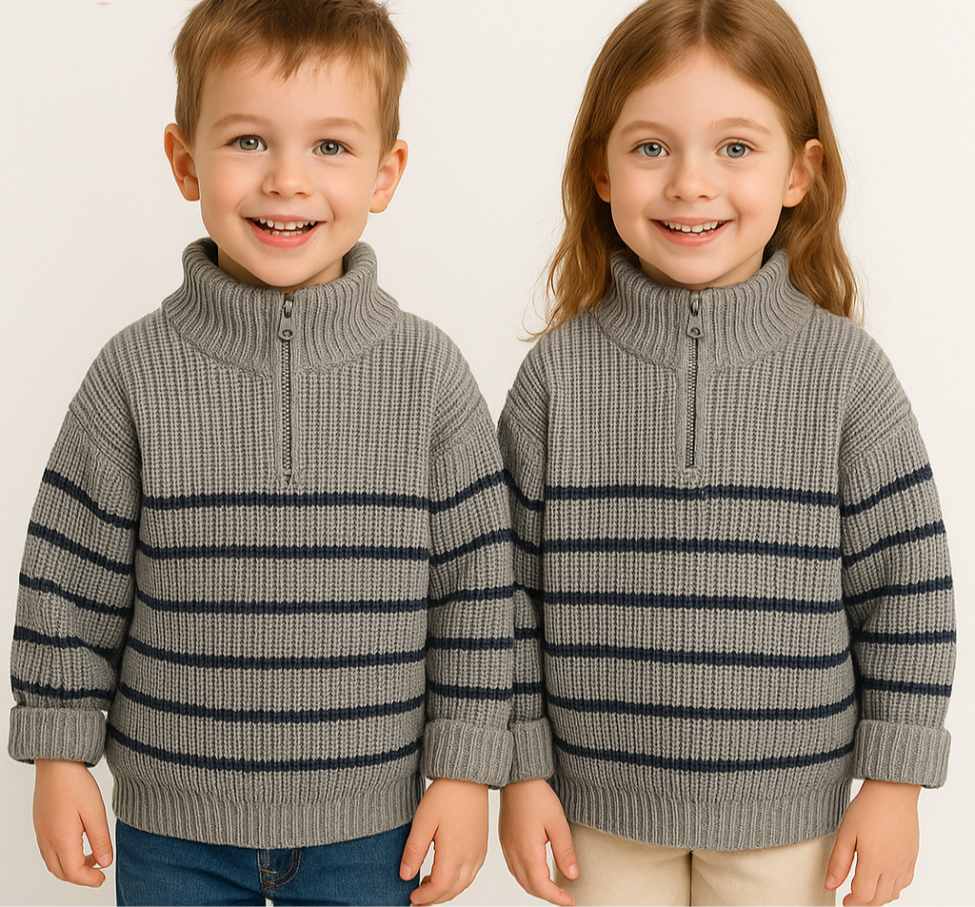EasyZip Barntröja – Bekväm unisextröja med dragkedja | Barn 0–6 år More For Mini