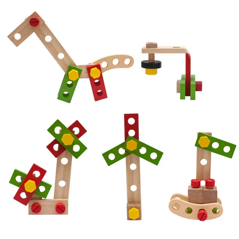 TinyTools Träverktygslåda för Barn – Montessori Byggleksak – Pedagogiskt Trämaterial – 3 till 6 år – Woodspire More For Mini