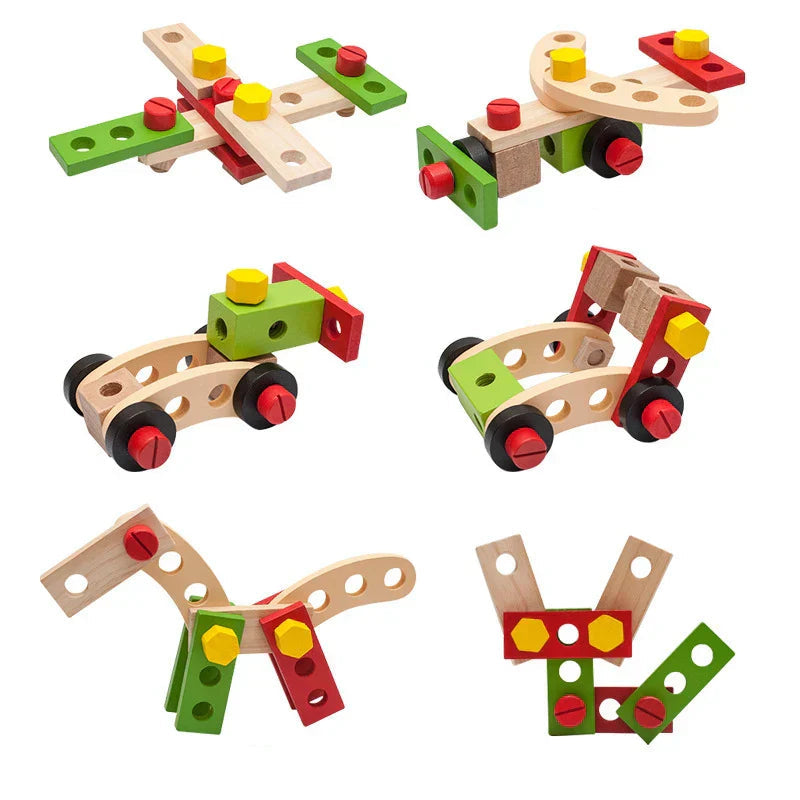 TinyTools Houten Gereedschapskist Kind – Montessori Constructiespeelgoed – Educatief Hout – 3 tot 6 Jaar – Woodspire More For Mini