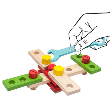 TinyTools Träverktygslåda för Barn – Montessori Byggleksak – Pedagogiskt Trämaterial – 3 till 6 år – Woodspire More For Mini