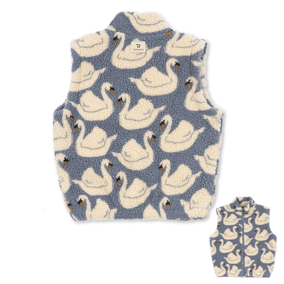 Barnkläder i teddyfleece med mönster – jacka, väst eller byxor, dragkedja | berberfleece barn