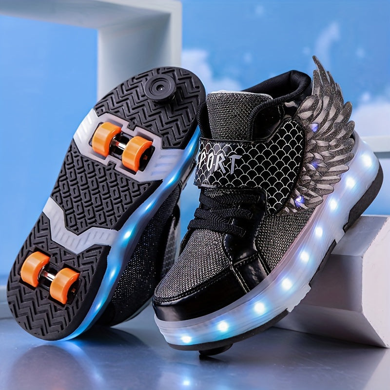 GlowSkate LED Rullskridsko Sneakers med Vingar – Flickor | Stl. 29-37 More For Mini