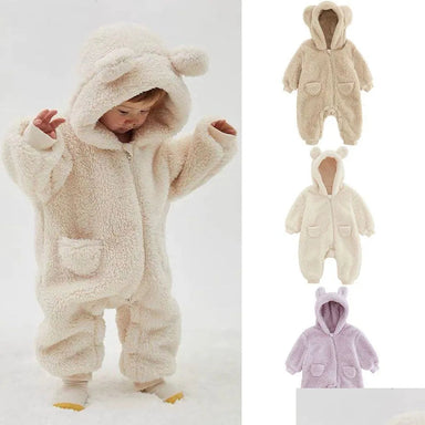 Mjuk Fleece Babyoverall med Djuröron – Varm Vinterromper för Flickor & Pojkar (0–24 mån) More For Mini