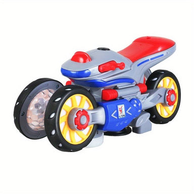 MotoFlash Elektrisk Motorcykel med LED-ljus och Musik – 360° Roterande Leksak för Barn More For Mini