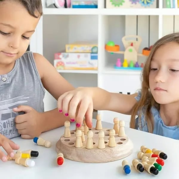 Trämemoryspel för Barn – Lärorikt och Interaktivt Minnesspel från 3 År More For Mini