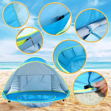 SunShade BabyTent™ – Bärbart Strandtält med Skuggpool och UV-skydd för Bebisar More For Mini