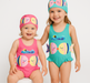Mjukt & Snabbtorkande Baddräkt för Flickor med Badmössa – Bekväm & Lekfull Design | SunnySplash Badräktset 0–4 År More For Mini