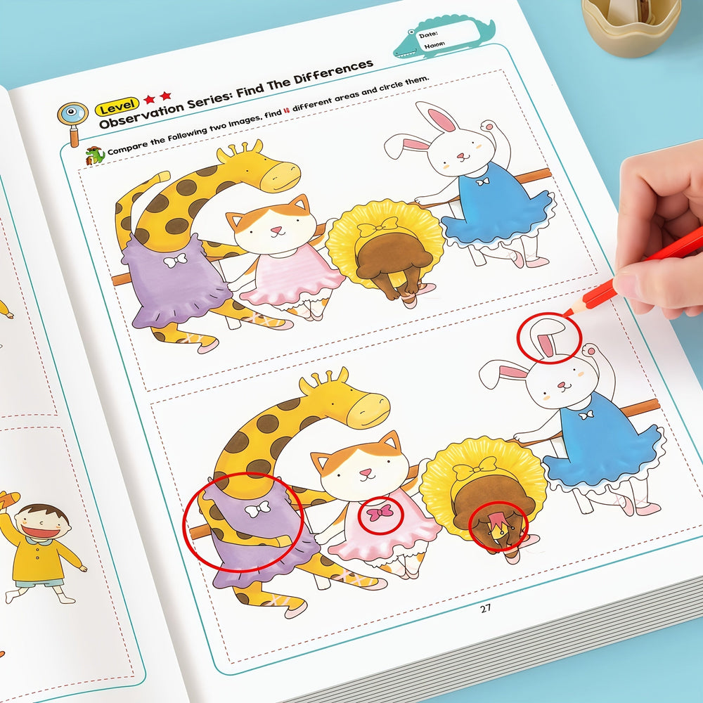 Hitta Skillnaden Aktivitetsbok – 2-Pack Pedagogisk Pusselbok för Barn More For Mini