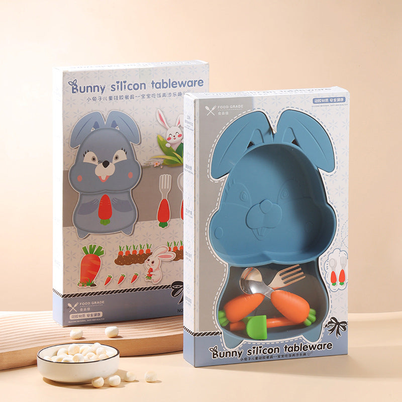 MiniMeal Peuterbord Set – Veilig & Antislip Bord voor Baby’s Vanaf 6 Maanden | Siliconen Zuignap Bord Met Bestek More For Mini