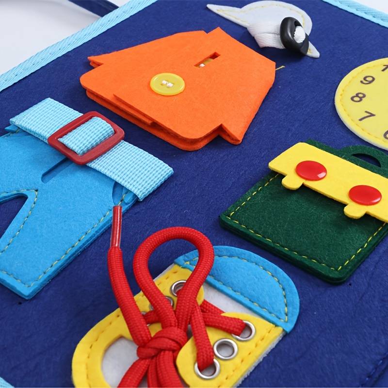 Interaktiv Montessori-bok för Barn – Lär & Lek med Skosnören, Dragkedjor och Knappar 2+ år More For Mini