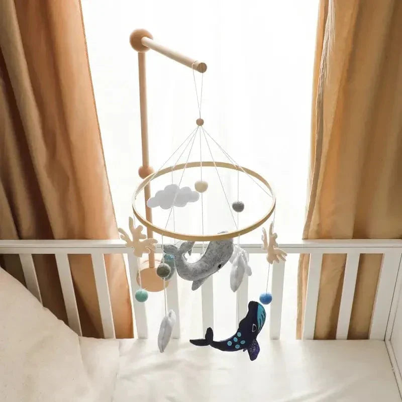 Rustgevende Houten Babymobiel Zonder Batterij – Natuurlijke Materialen & Zachte Kleuren | LittleNest SkyWhirl More For Mini