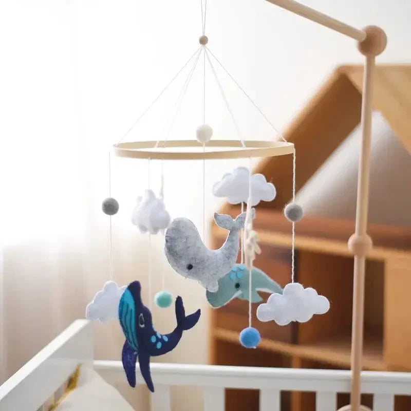 Rustgevende Houten Babymobiel Zonder Batterij – Natuurlijke Materialen & Zachte Kleuren | LittleNest SkyWhirl More For Mini