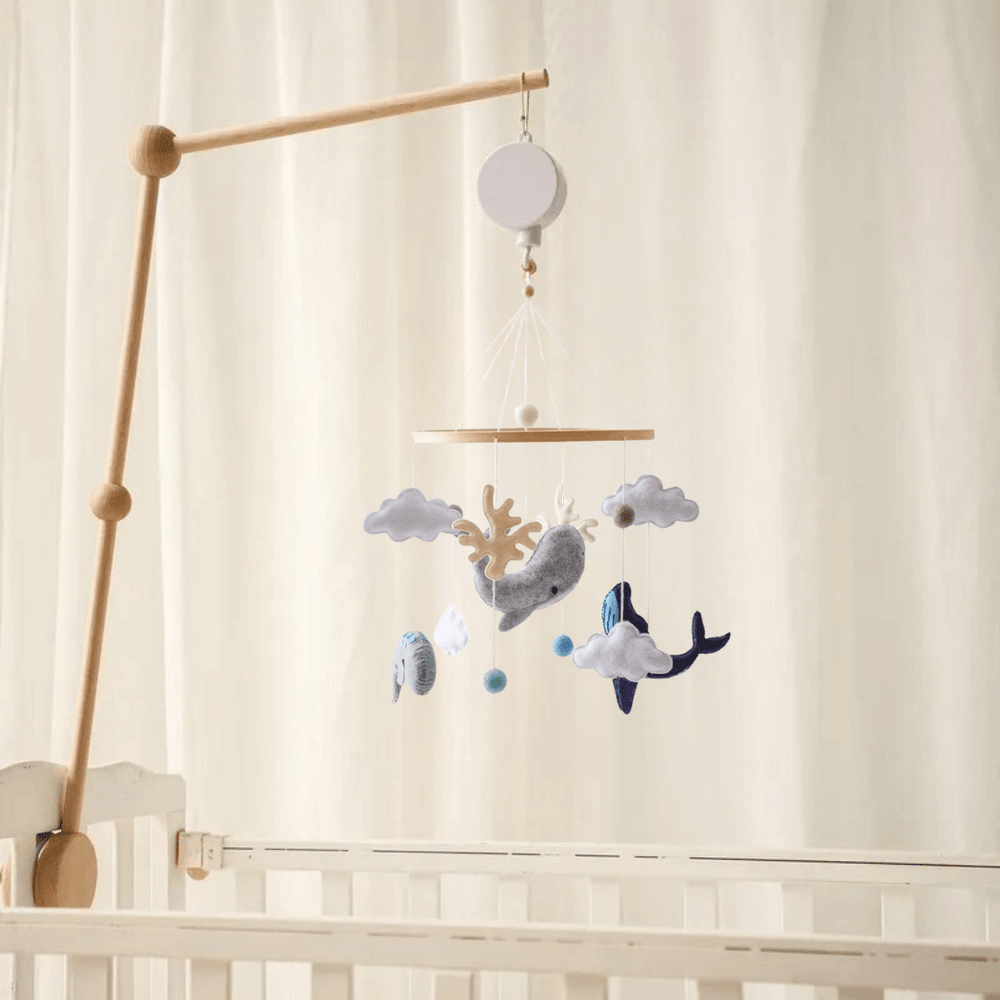 Rustgevende Houten Babymobiel Zonder Batterij – Natuurlijke Materialen & Zachte Kleuren | LittleNest SkyWhirl More For Mini