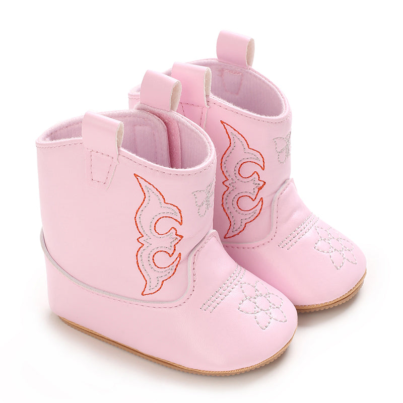 Baby cowboystövlar för flickor – Mjuka fransstövlar med antislip-sula (0–2 år) More For Mini
