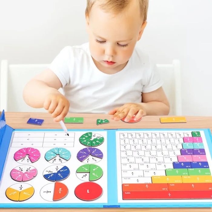 Montessori Magnetisk Bråkpusselbok för Barn – Lär dig matematik på ett lekfullt och interaktivt sätt! More For Mini