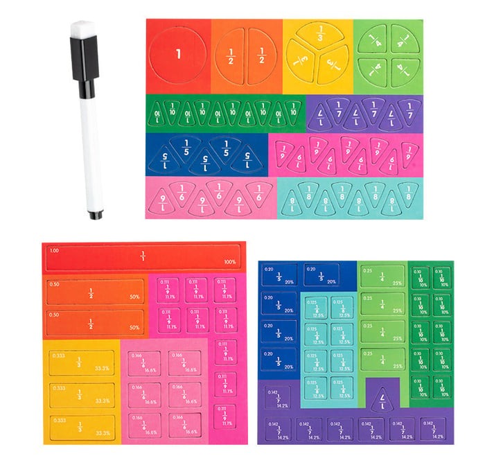 Montessori Magnetisk Bråkpusselbok för Barn – Lär dig matematik på ett lekfullt och interaktivt sätt! More For Mini