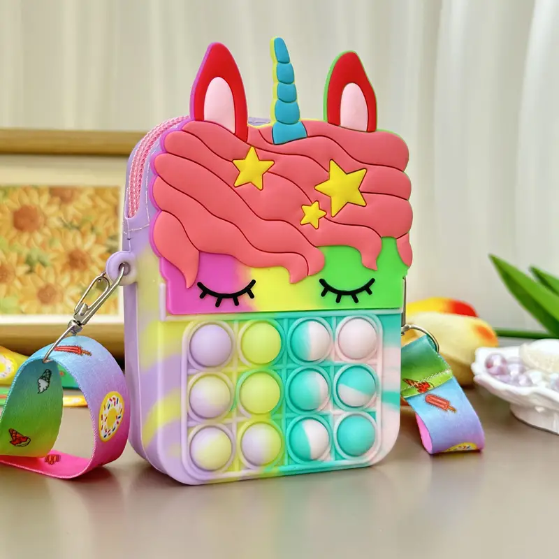 SparkleUnicorn Pop-it Rugtas – Magische Eenhoorn Tas voor Kinderen | Stressverlichtend & Speels More For Mini