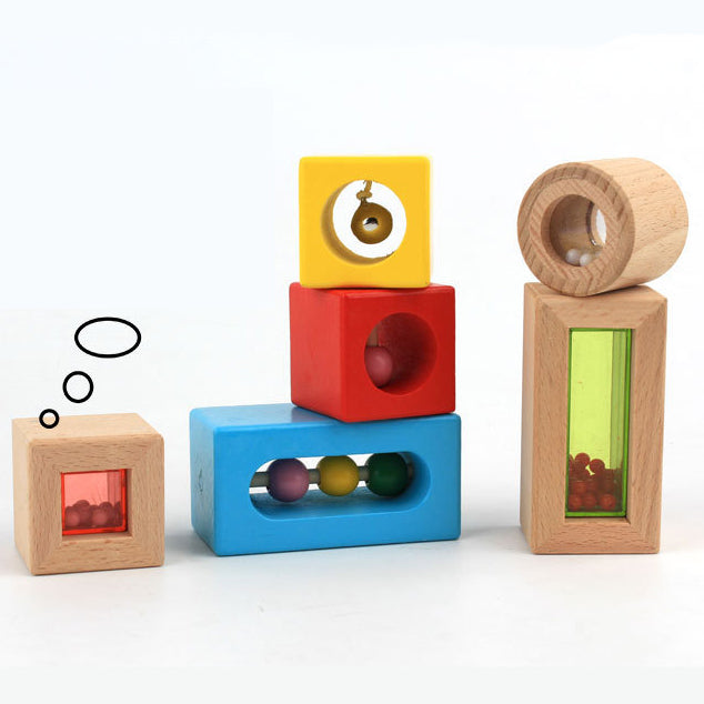 Träklossar för Baby, Småbarn och Förskolebarn – Pedagogiskt Leksak för Kreativt Byggande från 1 År More For Mini