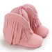 Baby cowboystövlar för flickor – Mjuka fransstövlar med antislip-sula (0–2 år) More For Mini