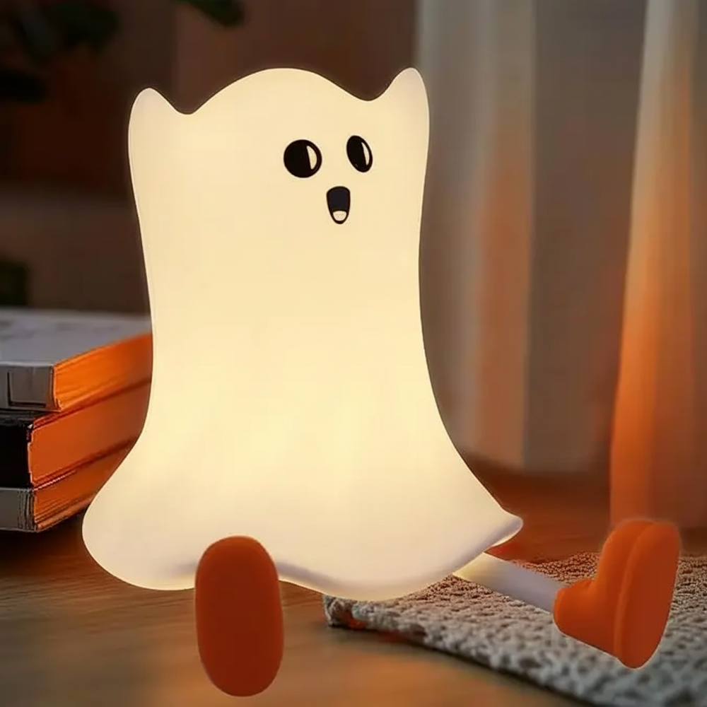 Halloween-nattlampa med mjukt stämningsljus – silikon, laddas via USB-C | barnrumslampa