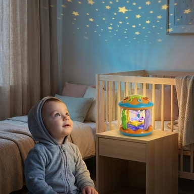 Stjärnprojektor nattlampa för baby – rogivande nattljus med musik Lilla Lycka