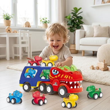 5-i-1 dinosaurie-lastbil lekset – transportbil med ljus, ljud och mini-dinosaurier Lilla Lycka