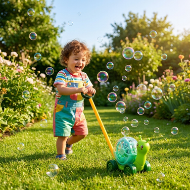 Automatisk snigel-bubbelmaskin – Skjutleksak som blåser bubblor av sig själv med ljus Lilla Lycka