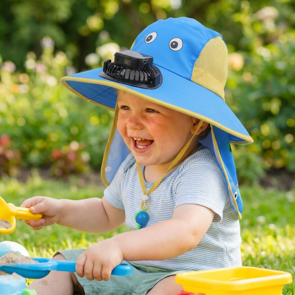 Sommarhatt för barn med fläkt – Solskydd & svalka, USB och solenergi Lilla Lycka